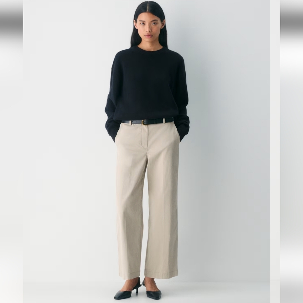 Aritzia The Group Babaton Wide Leg Cropped Chino Walsh Pants In Sage Green